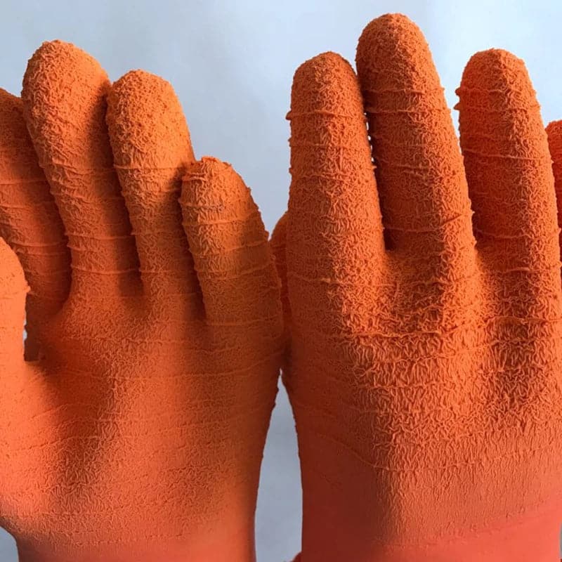 Guantes industriales de goma naranja