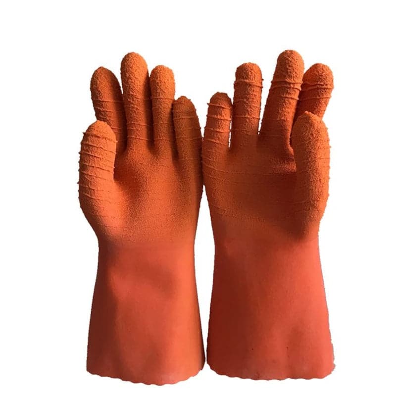 Guantes industriales de goma naranja