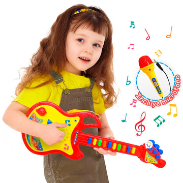 Guitarra De Juguete Micrófono Luces Y Sonido Niños 719