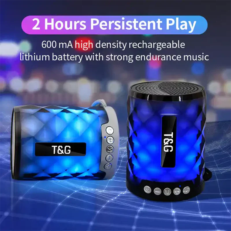 Mini Altavoz Bluetooth Inalambrico TG155 con Luces LED de Colores