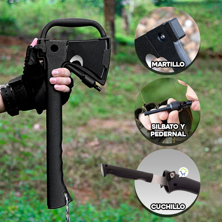 Hacha Táctica 4 en 1 Multiherramienta Con Cuchillo Oculto CCCP