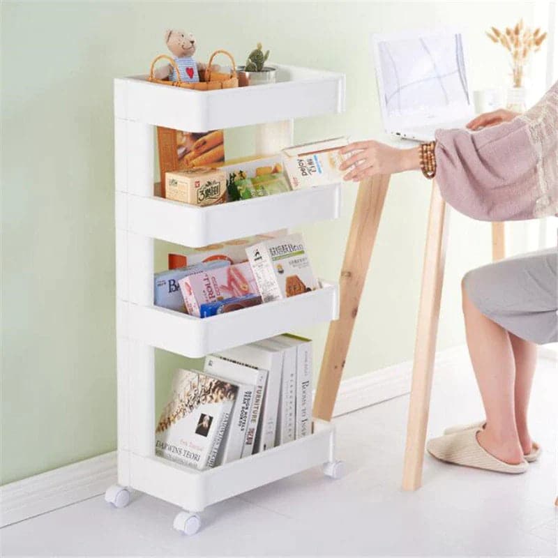 Organizador 4 Estantes de Plástico con Ruedas