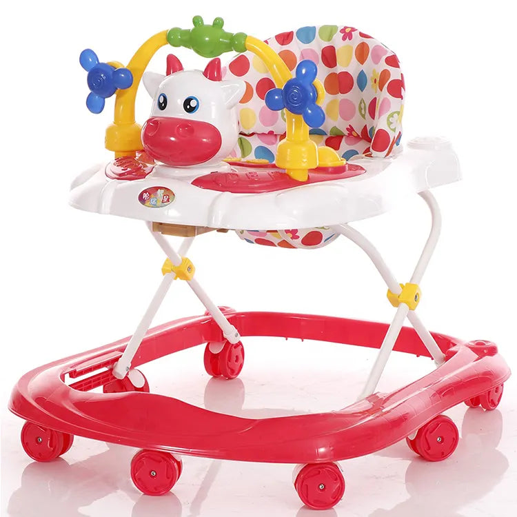CAMINADOR CON DISEÑO DE VAQUITA Y JUGUETES INTERACTIVOS Y-W5002 MUNBE ROJO