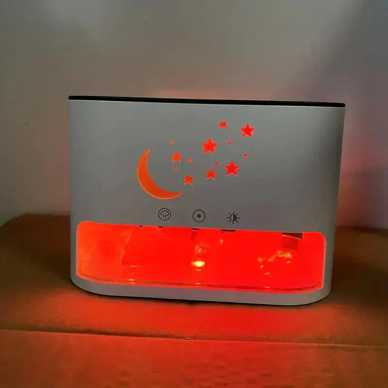 Humidificador con luz colorida y con diseño de luna y estrellas