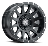 ICON COMPRESSION 17X8.5 6X139 ET0 BOCIN 106.1 DBL BLK ICON17034