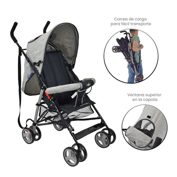 COCHE PASEADOR FUTURE - GRIS HAPPY BABY