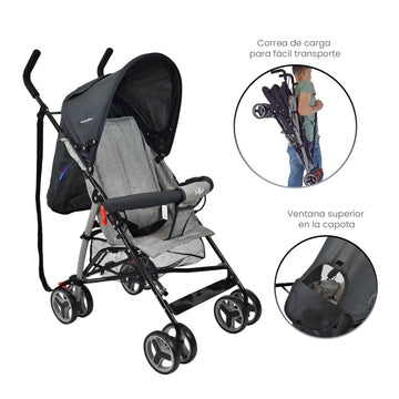 COCHE PASEADOR FUTURE - NEGRO HAPPY BABY