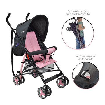 COCHE PASEADOR FUTURE - ROSADO HAPPY BABY