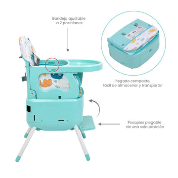SILLA COMEDOR 3 EN 1 BOOSTER BONY PRIORI VERDE -
