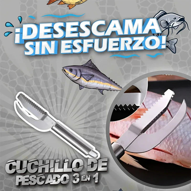 Cuchillo Desescamador 3 En 1