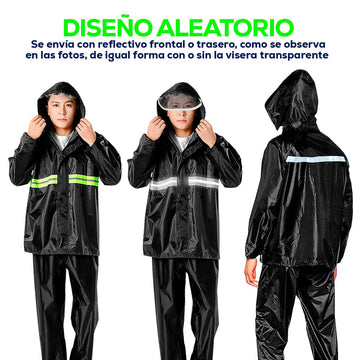 Impermeable Moto Traje Chaqueta Pantalón Reflectivo RF CY5