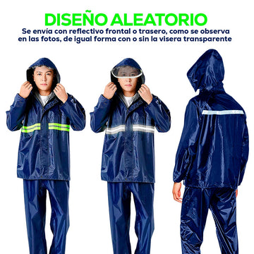 Impermeable Moto Traje Chaqueta Pantalón Reflectivo RF CY5