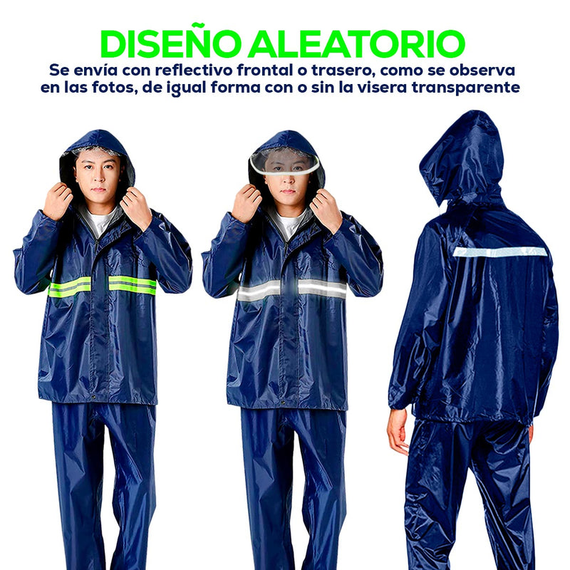 Impermeable Moto Traje Chaqueta Pantalón Reflectivo RF CY5