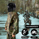 Impermeable Moto Camuflado 2 Piezas Chaqueta Capucha + Pantalón + Bolso 189