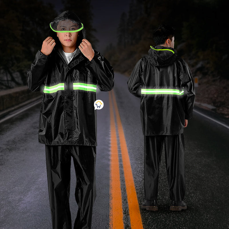 Impermeable Moto Traje Chaqueta Pantalón Reflectivo RF CY5