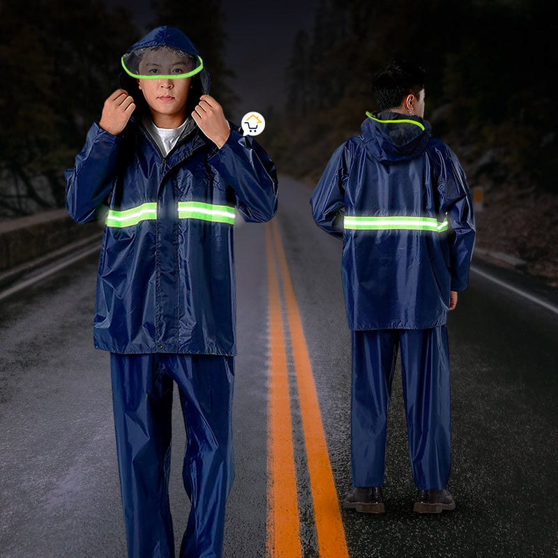 Impermeable Moto Traje Chaqueta Pantalón Reflectivo RF CY5
