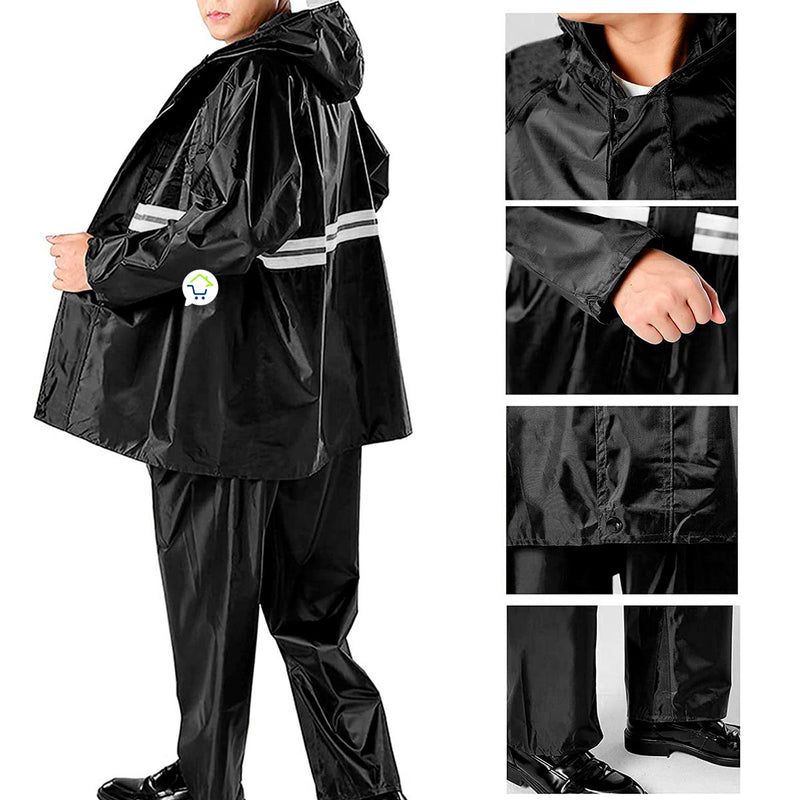 Impermeable Moto Traje Chaqueta Pantalón Reflectivo RF CY5