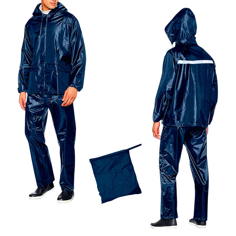 Impermeable Moto Traje Chaqueta Pantalón Reflectivo RF CY5