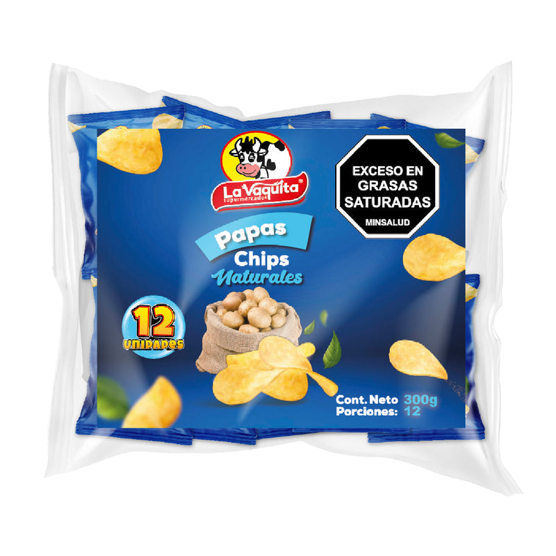 PAPA NATURAL 12U 300G LA VAQUITA