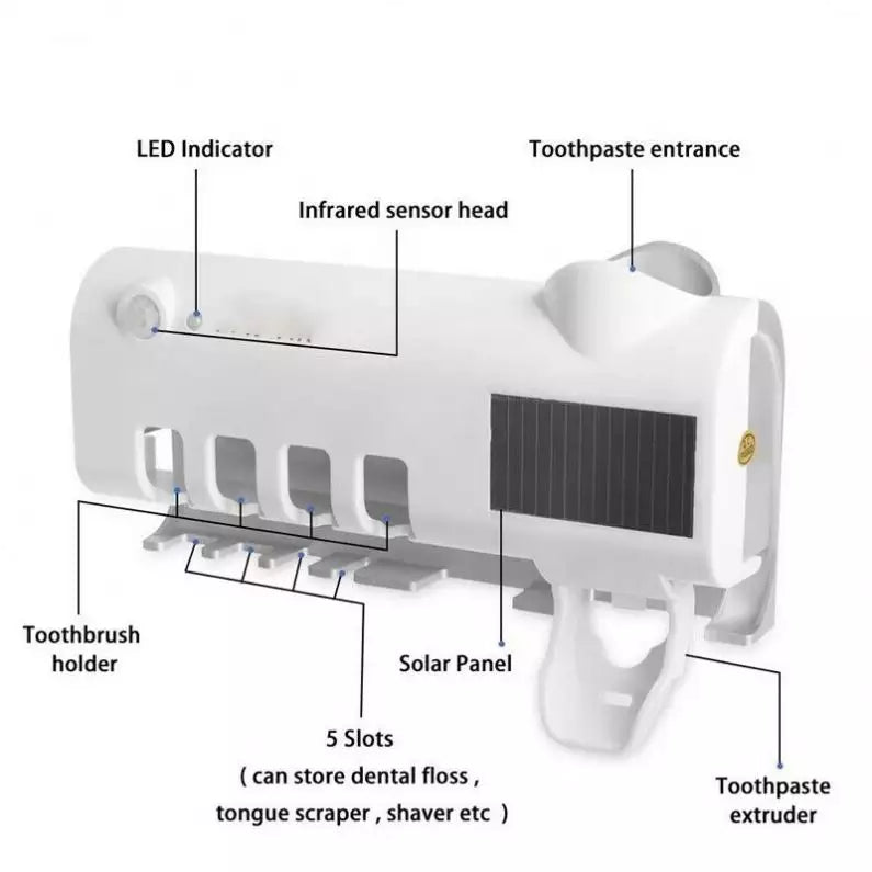 Soporte Esterilizador Cepillos Dispensador Crema Dental JX-5589