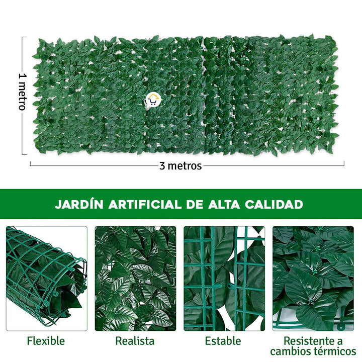 Jardín Vertical 3X1M Artificial Muro Follaje Ecológico FM1000