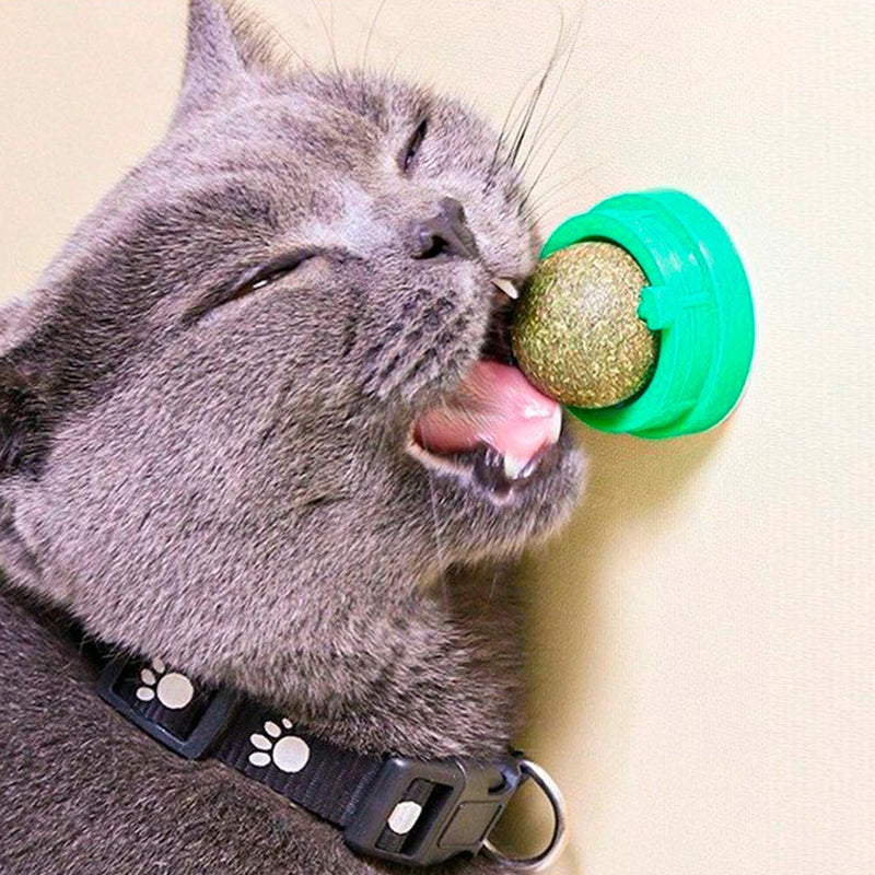 Juguete Para Gatos Anti Estrés Bola Giratoria Hierba Gatera Catnip AHY03