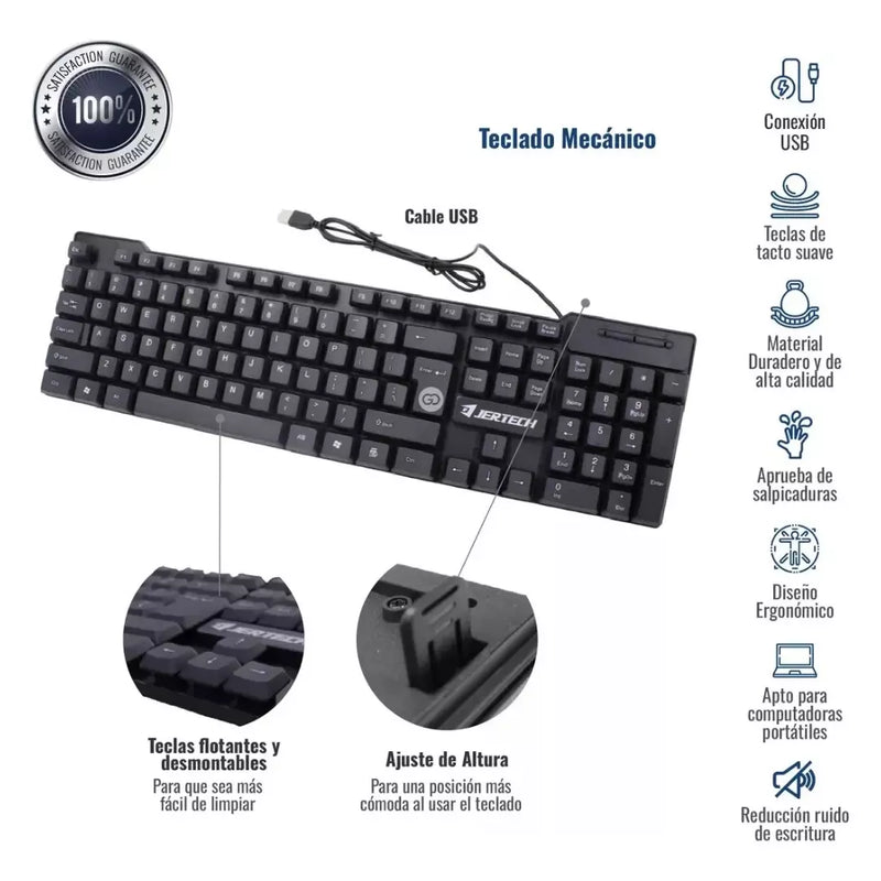 Teclado Jertech Alámbrico K329-R