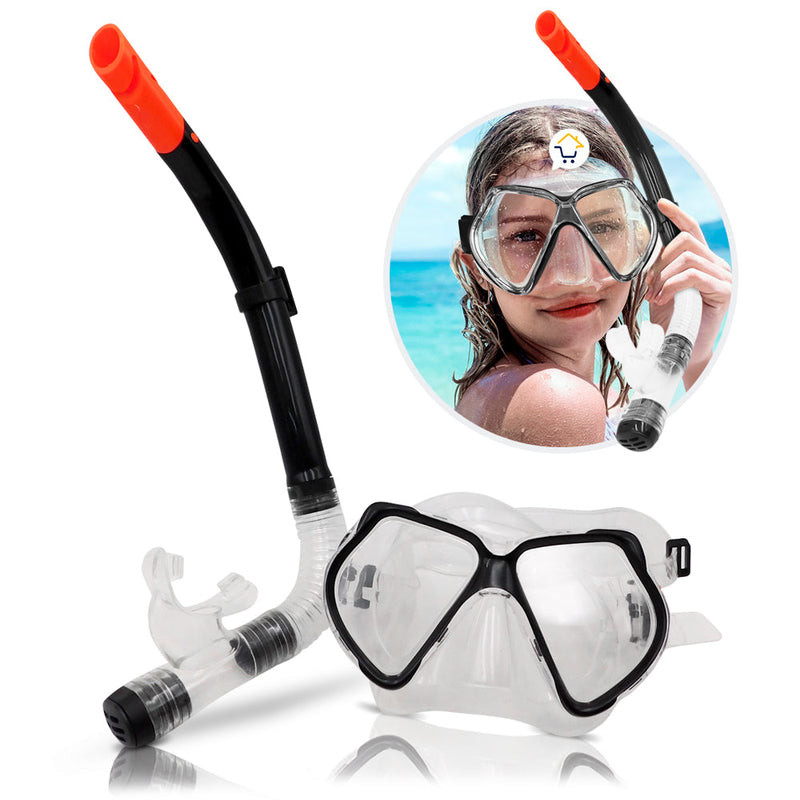 Kit Careta + Snorkel Para Buceo Piscina Playa NSP1900