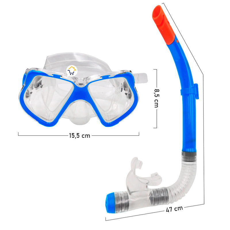 Kit Careta + Snorkel Para Buceo Piscina Playa NSP1900