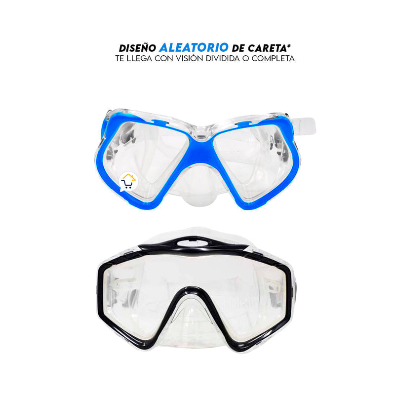 Kit Careta + Snorkel Para Buceo Piscina Playa NSP1900