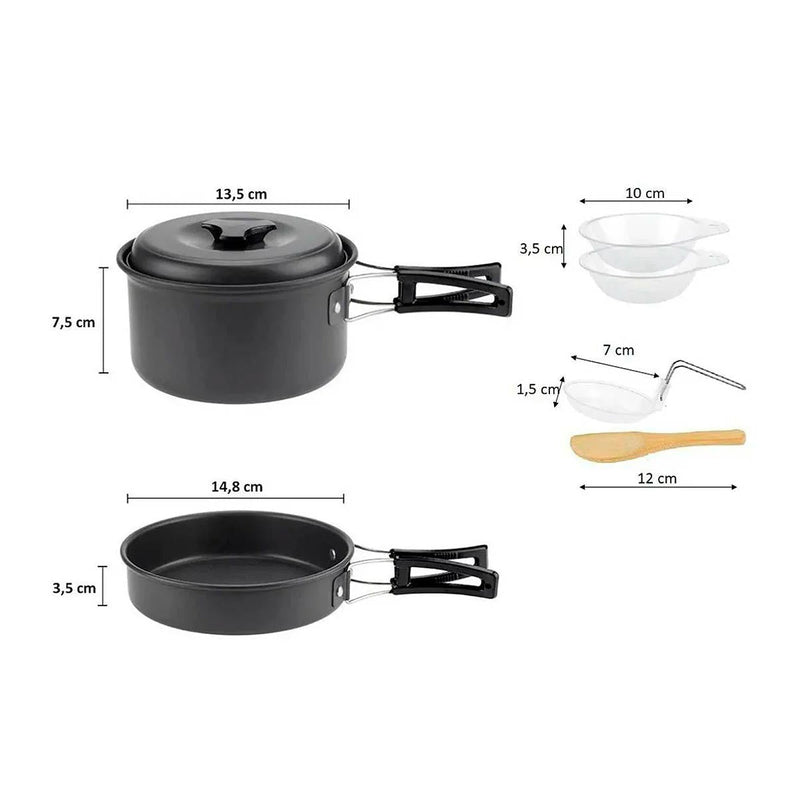 Kit De Utensilios De Cocina Para Camping Olla y Sartén SY-200