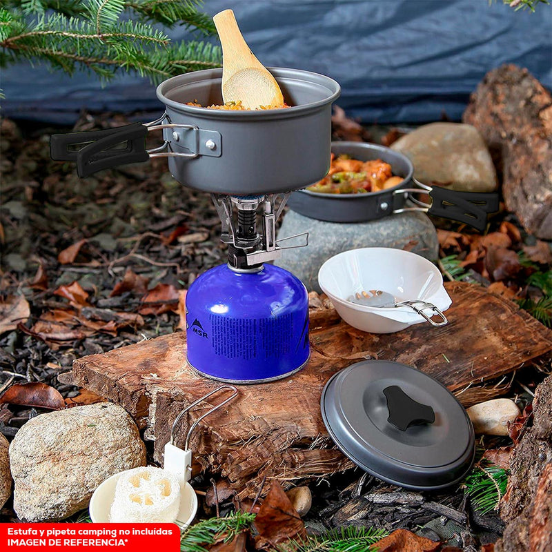 Kit De Utensilios De Cocina Para Camping Olla y Sartén SY-200