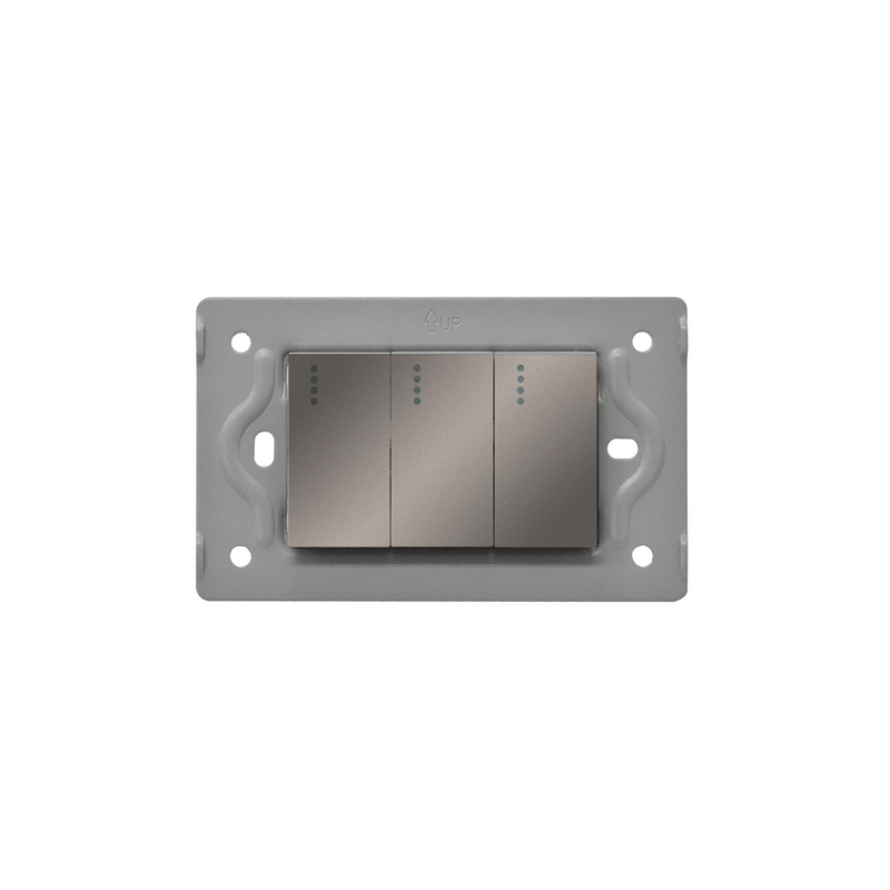 LINEA LUXOR GRIS SWICHE TRIPLE INTERCAMBIABLE SIN TAPA DUKE ENERGY (V3-009)