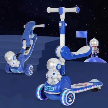 SCOOTER INFANTIL 3 EN 1 - DIVERSIÓN Y SEGURIDAD EN CADA PASEO DL-K105Z MUNBE AZUL