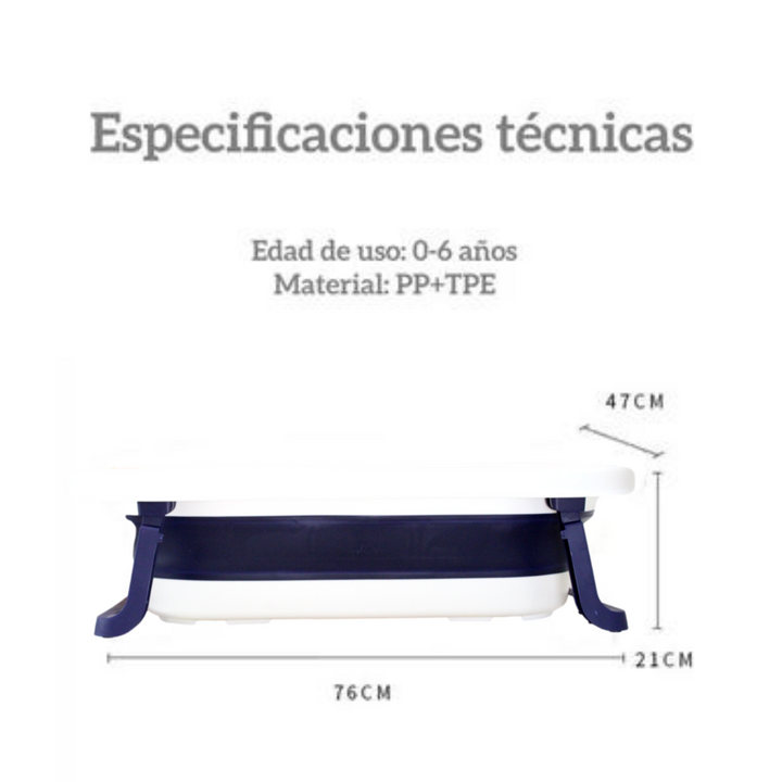 BAÑERA PLEGABLE ESTAMPADA, GOMA DE ALTA RESISTENCIA 190 MUNBE