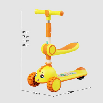 SCOOTER INFANTIL 3 EN 1 XB-238 MUNBE AMARILLO