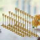 Un juego de 30 portavelas dorados de latón, candelabros al por mayor, decoración vintage para velas, soportes metálicos adecuados para la decoración del hogar, centro de mesa festivo y chimenea, Ideal para Navidad, Perfecto para Acción de Gracias