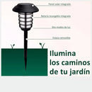 Lampara led antorcha tipo farol con panel solar y estaca