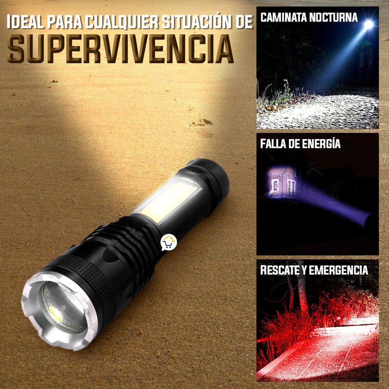 Linterna Led Recargable 4 Modos Largo Alcance Emergencia P50