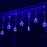 Luces Led Estrellas y Copos 260 Luces 3m Navidad Azul 1629