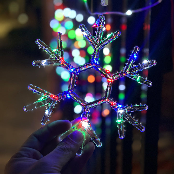 Luces Led Estrellas y Copos 260 Luces 3m Navidad Multicolor 1628