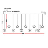 Luces Led Estrellas y Copos 470 Luces 6m Navidad 1632A