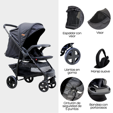 COCHE ESTÁNDAR MFC-14 NEGRO BEBESITOS