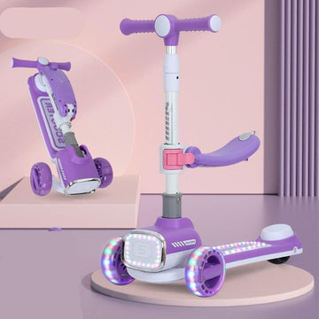 SCOOTER MULTIFUNCIONAL PARA NIÑOS DE 1 HASTA 6 AÑOS DP-24T MUNBE LILA