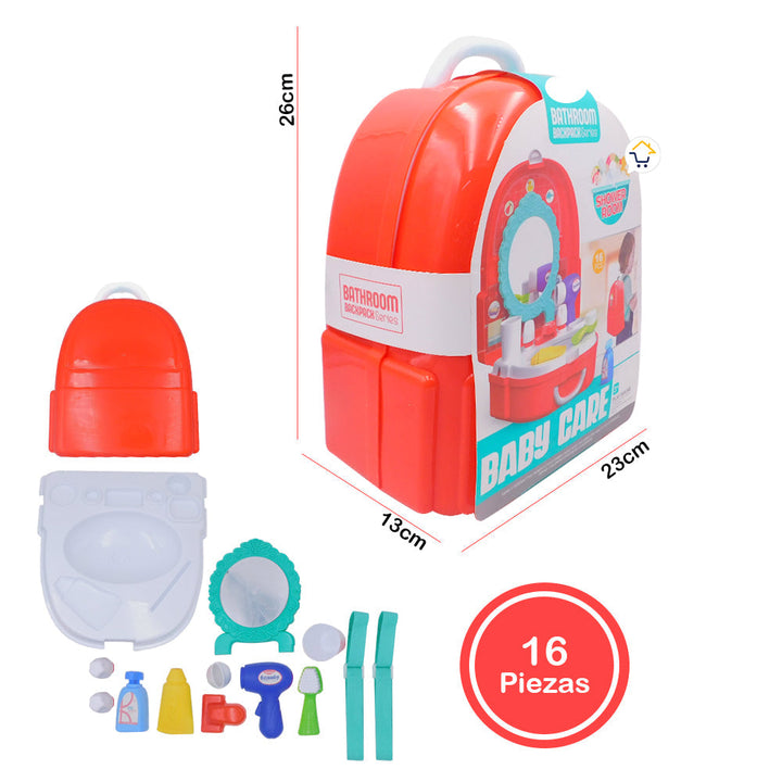 Maletín Tocador Set De Baño 2 En 1 Didáctico Niños 7f702