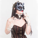Máscara Steampunk Gato Efecto Metal Halloween Mujer Of325
