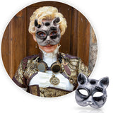 Máscara Steampunk Gato Efecto Metal Halloween Mujer Of325