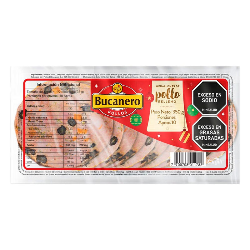 MEDALLONES DE POLLO BUCANERO 350G