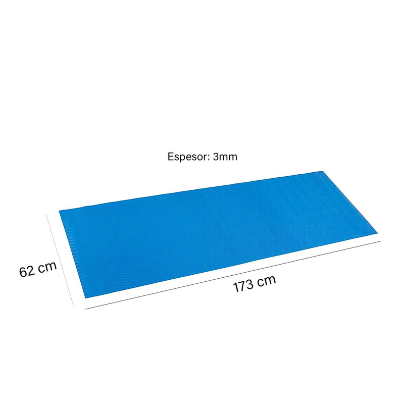 Mat Yoga Tapete Ejercicio Colchoneta Gimnasio Pilates 173 x 62 cm x 3 mm