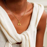 Cadena Con Dije Baño De Oro Collar Inicial Letra Colgante CBF01